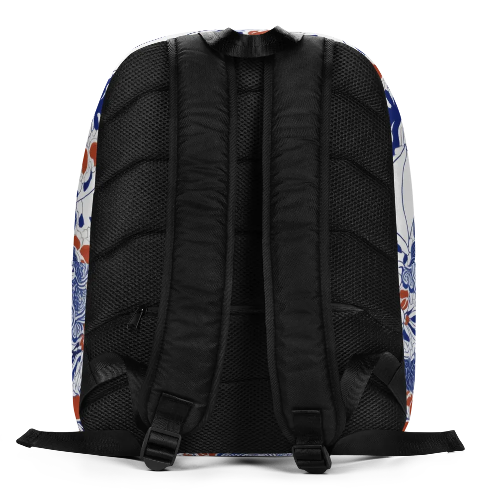 Indigo Garden Cipher on Minimalist Backpack — Back