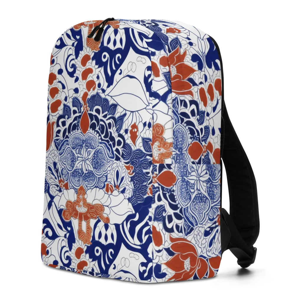 Indigo Garden Cipher on Minimalist Backpack — Left