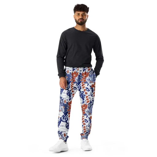 Indigo Garden Cipher on a Men's Joggers