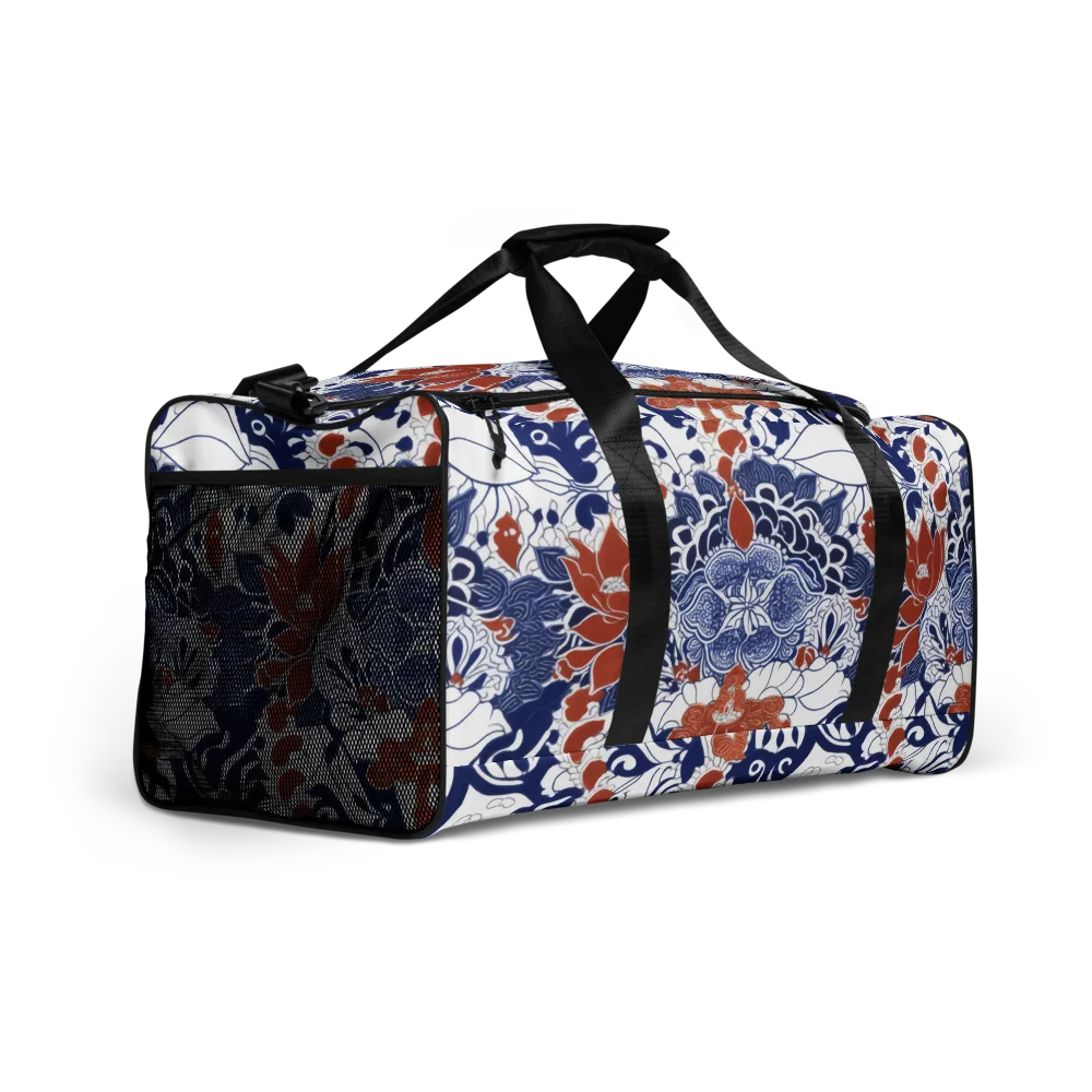 Indigo Garden Cipher on Duffle Bag — Right Front