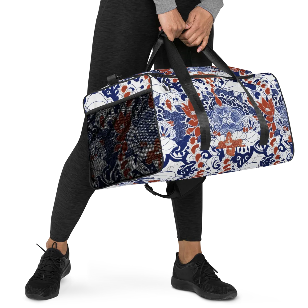 Indigo Garden Cipher on Duffle Bag — Right Front