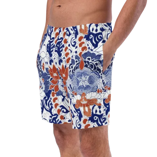 Indigo Garden Cipher on a Swim Trunks