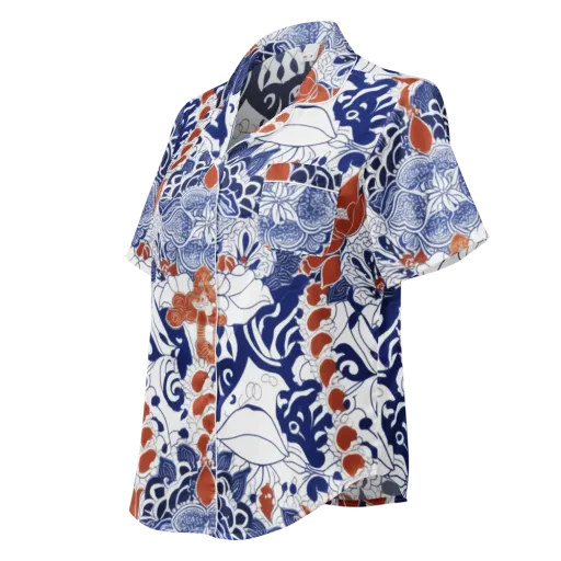 Indigo Garden Cipher on a Women's Short Sleeve Pajama Top