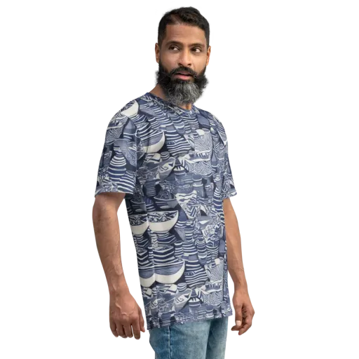 Indigo Kiln on a Men's Crew Neck T-Shirt