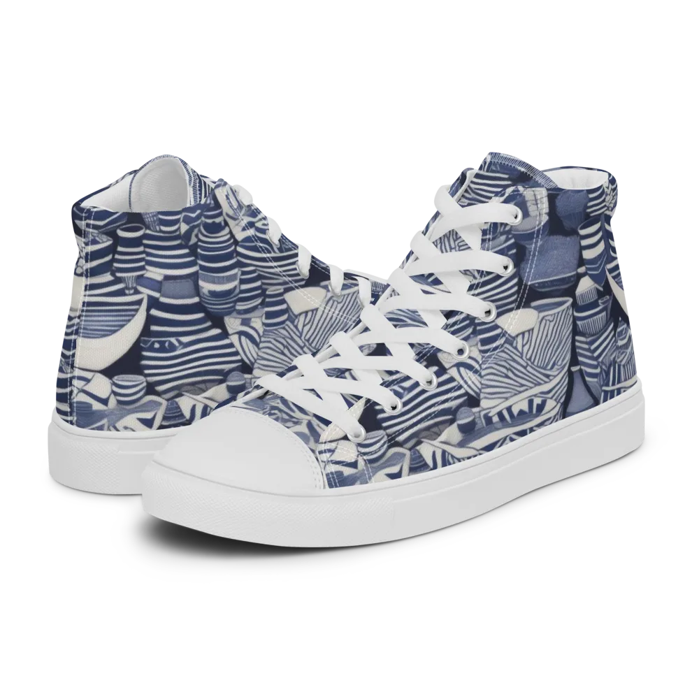 Indigo Kiln on Men's High Top Canvas Shoes — Left