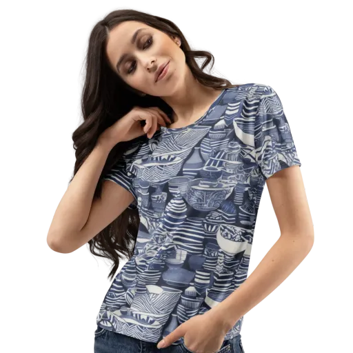 Indigo Kiln on a Women's Crew Neck T-Shirt