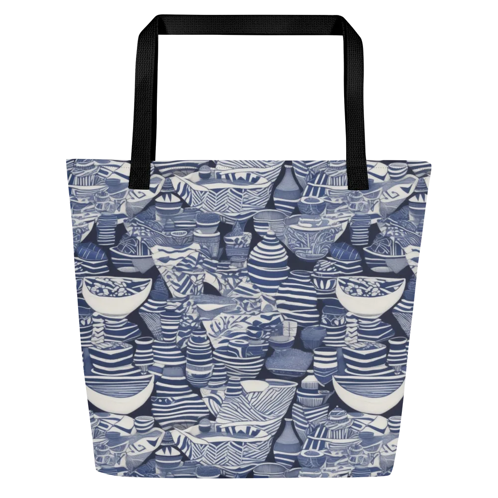 Indigo Kiln on Large Tote Bag W/ Pocket — Front