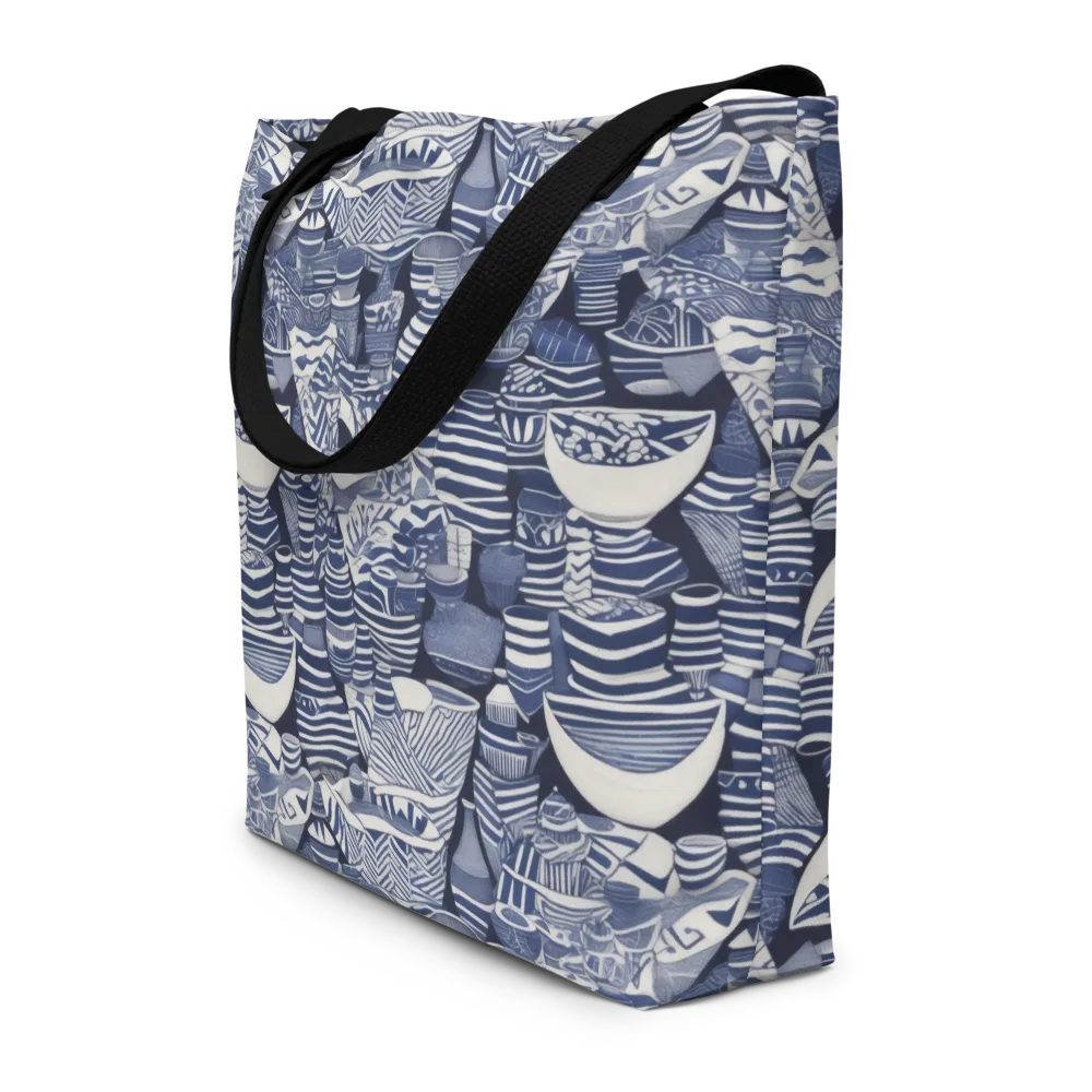 Indigo Kiln on Large Tote Bag W/ Pocket — Front