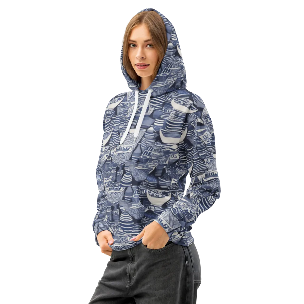 Indigo Kiln on Cotton Hoodie — Left Front