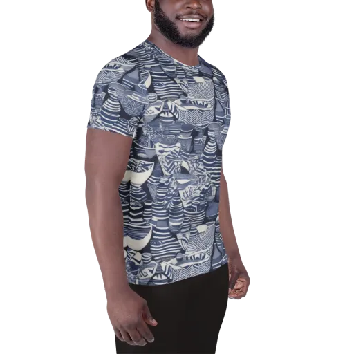 Indigo Kiln on a Men's Athletic T-Shirt