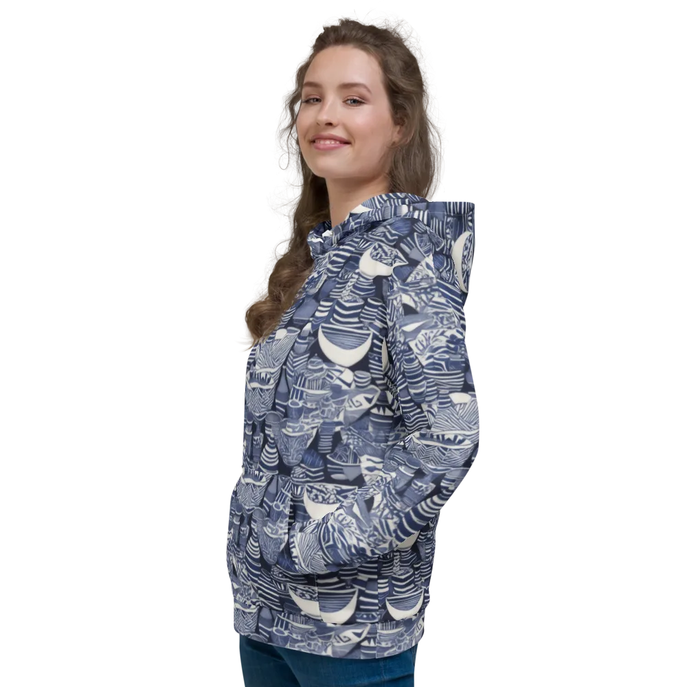 Indigo Kiln on Hoodie — Left