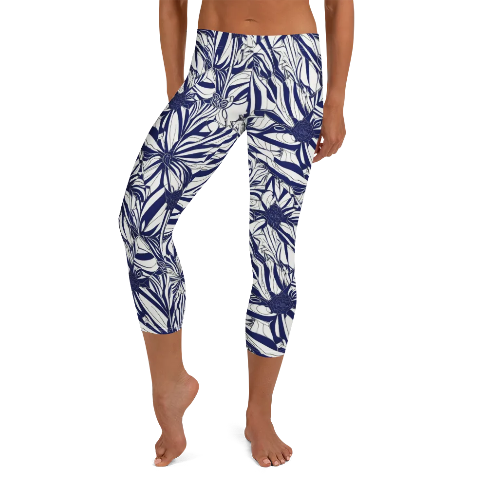 Navy Botanica on Capri Leggings — Front