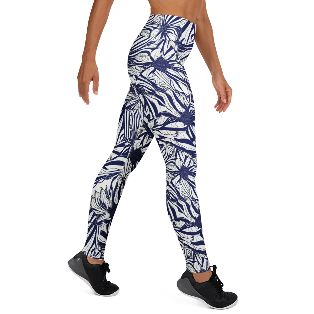 Navy Botanica on Yoga Leggings — Right