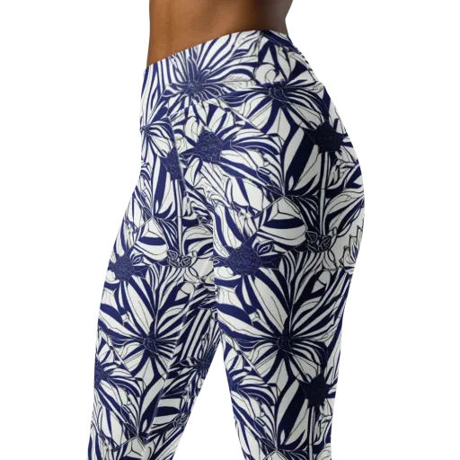 Navy Botanica on a Yoga Leggings