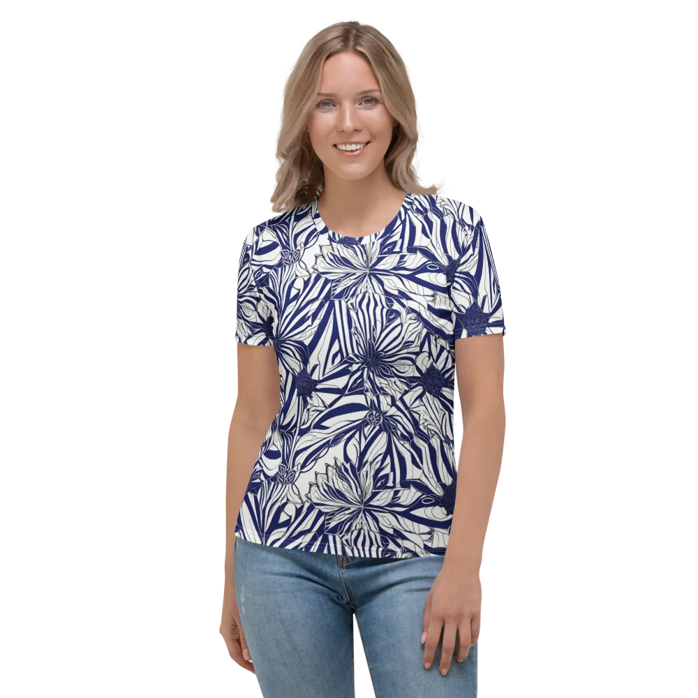 Navy Botanica on Women's Crew Neck T-Shirt — Front