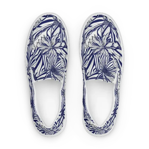 Navy Botanica on a Women's Slip-On Canvas Shoes