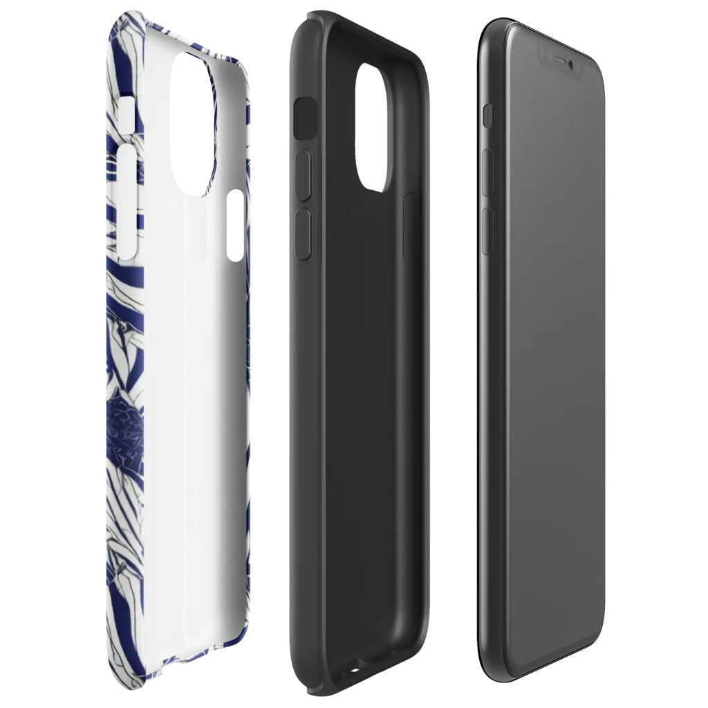 Navy Botanica on Tough Case for iPhone® — Right