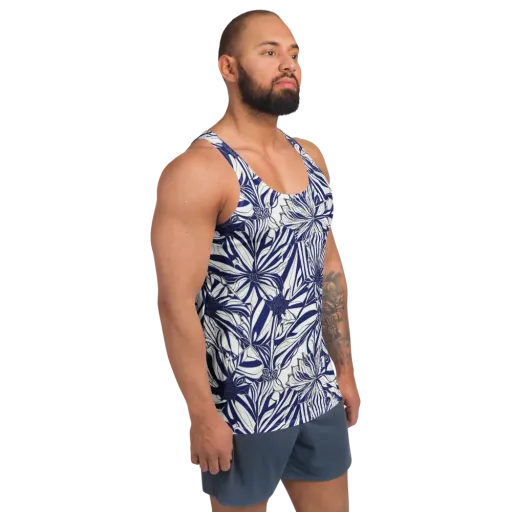 Navy Botanica on a Men's Tank Top