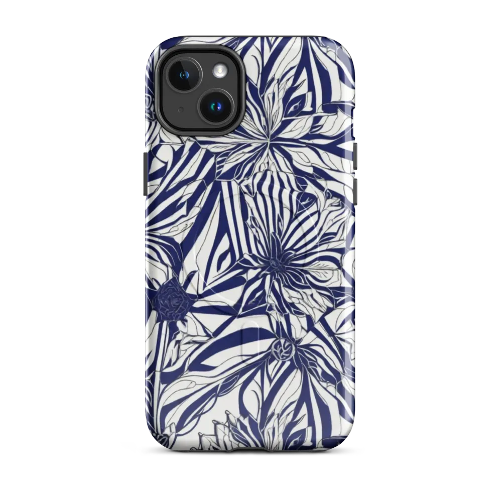 Navy Botanica on MagSafe Tough Case for iPhone® — Front