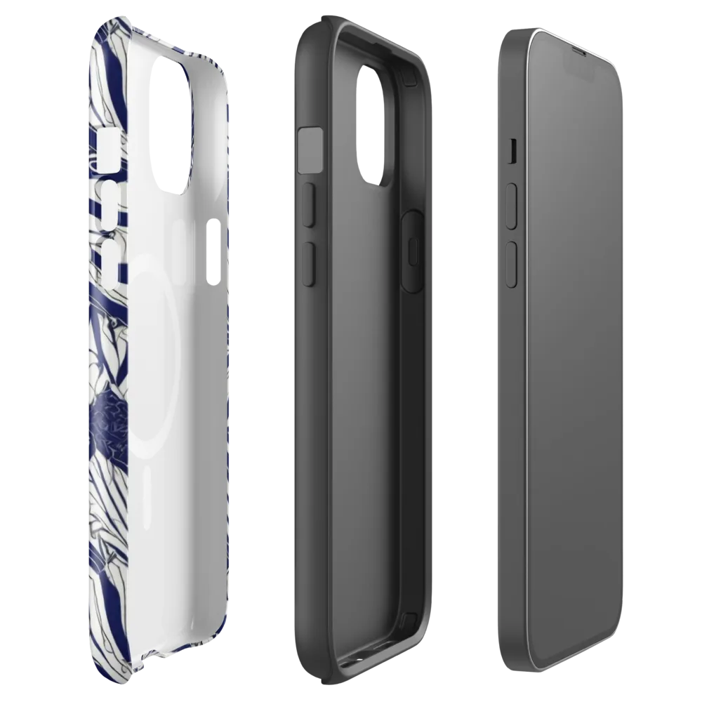 Navy Botanica on MagSafe Tough Case for iPhone® — Front