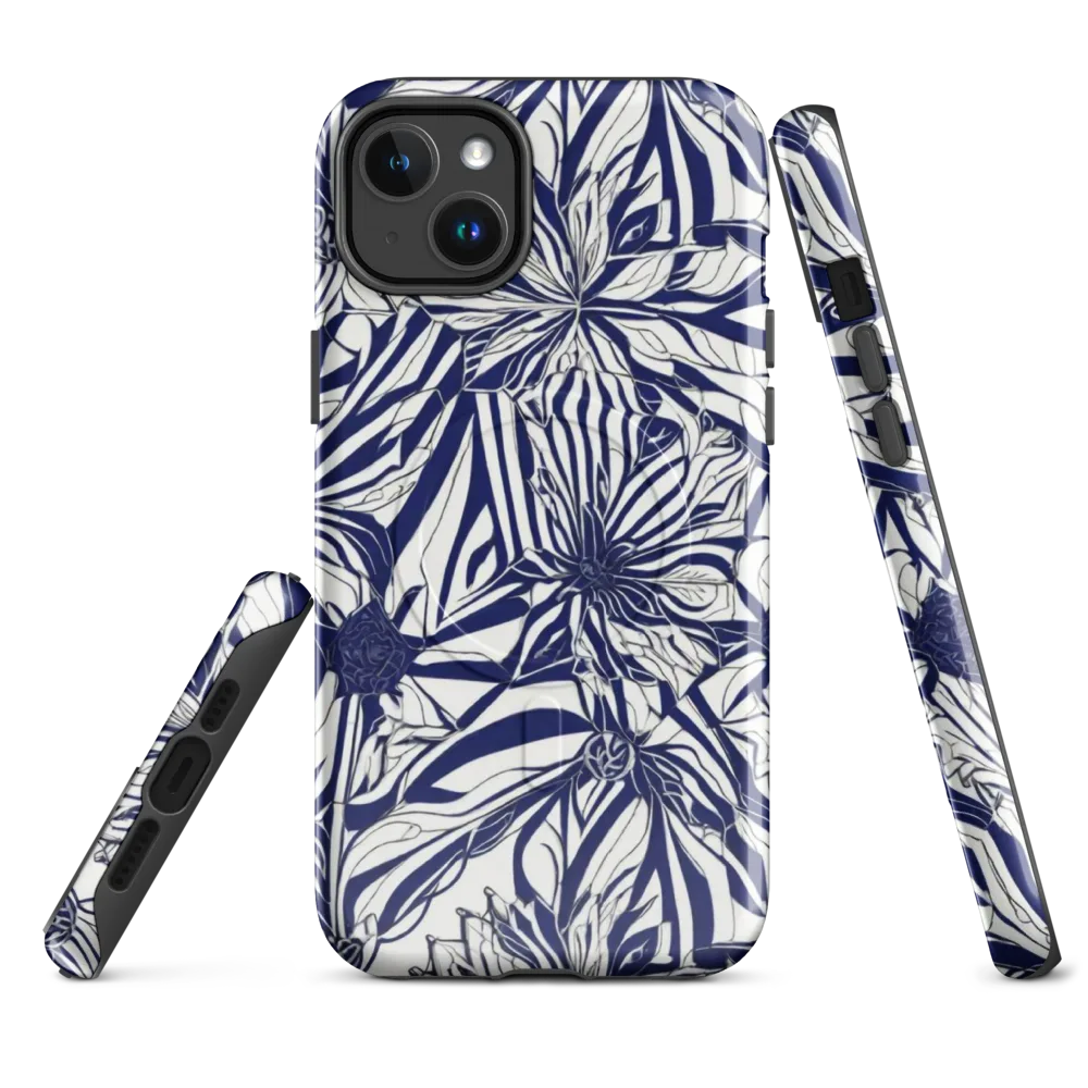 Navy Botanica on MagSafe Tough Case for iPhone® — Front