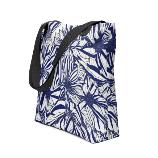 Navy Botanica on a Tote Bag