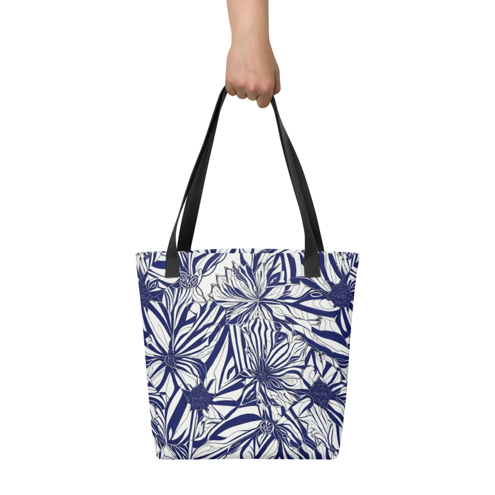 Navy Botanica on Tote Bag — Front