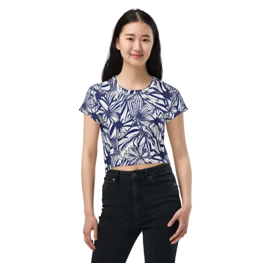 Navy Botanica on a Crop Tee
