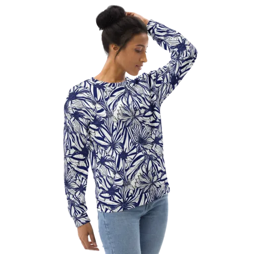 Navy Botanica on a Sweatshirt