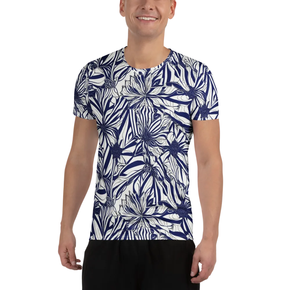 Navy Botanica on Men's Athletic T-Shirt — Front