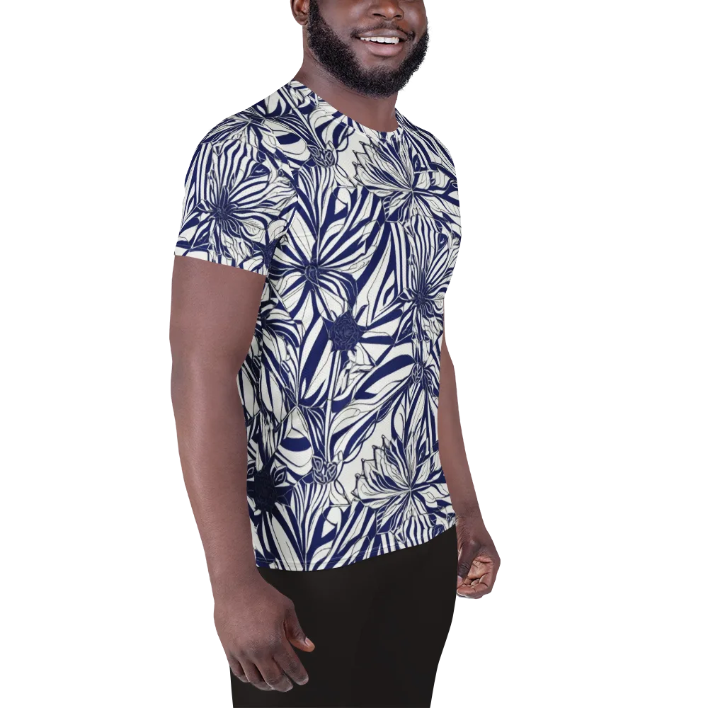 Navy Botanica on Men's Athletic T-Shirt — Right