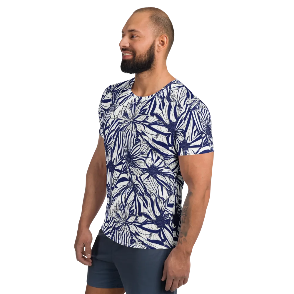 Navy Botanica on Men's Athletic T-Shirt — Left