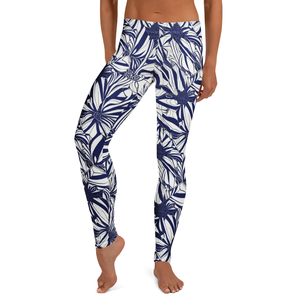 Navy Botanica on Leggings — Front