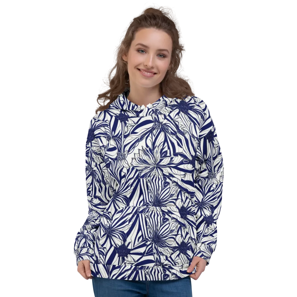 Navy Botanica on Hoodie — Front