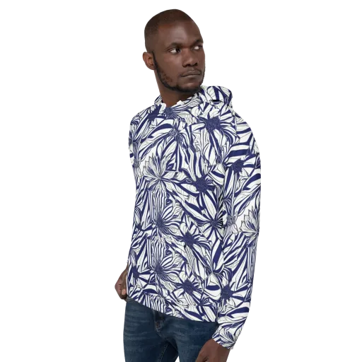 Navy Botanica on a Hoodie