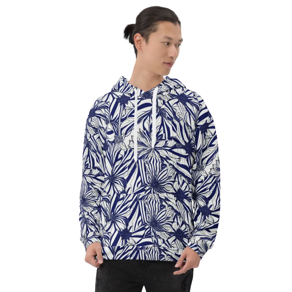 Navy Botanica on Hoodie — Front