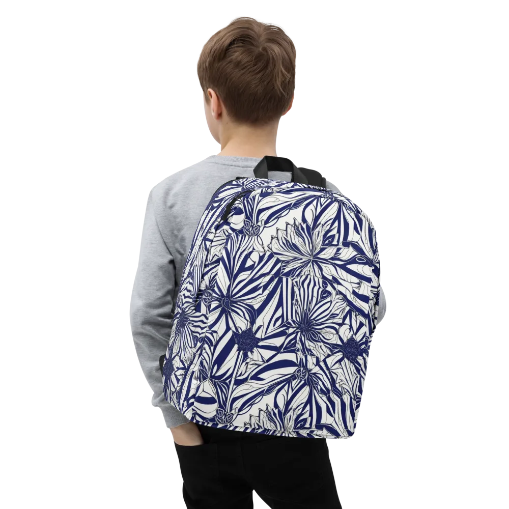 Navy Botanica on Minimalist Backpack — Zoomed-in