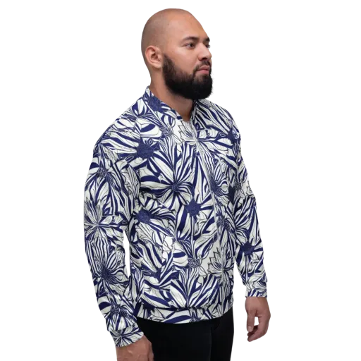 Navy Botanica on a Bomber Jacket