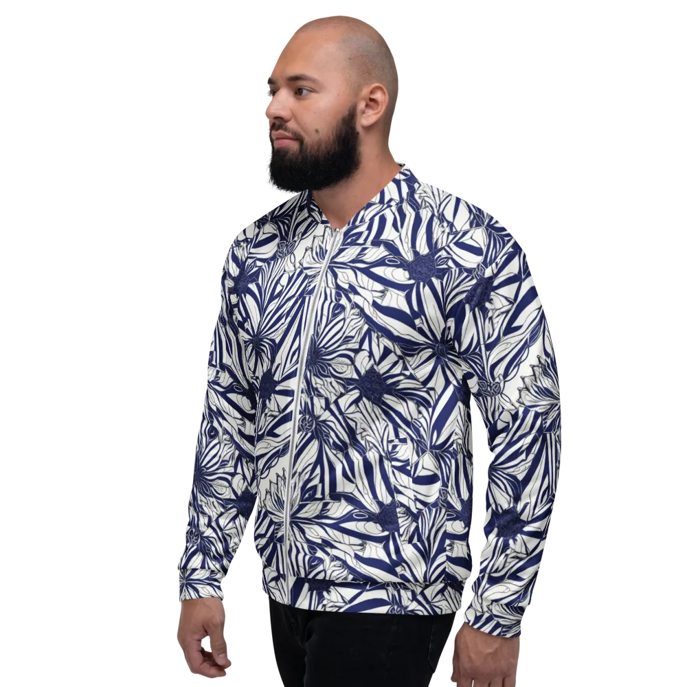 Navy Botanica on Bomber Jacket — Left