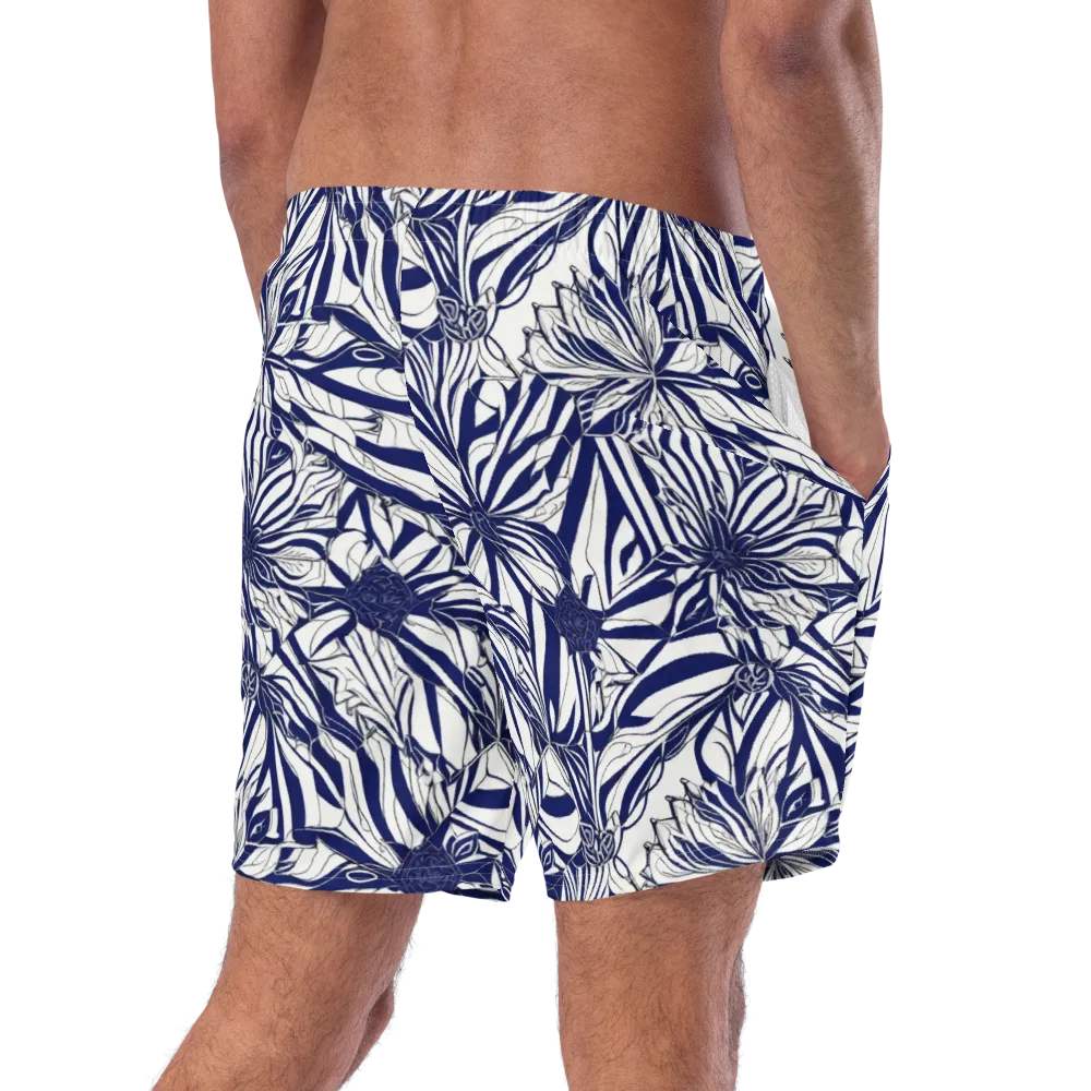 Navy Botanica on Swim Trunks — Right Back