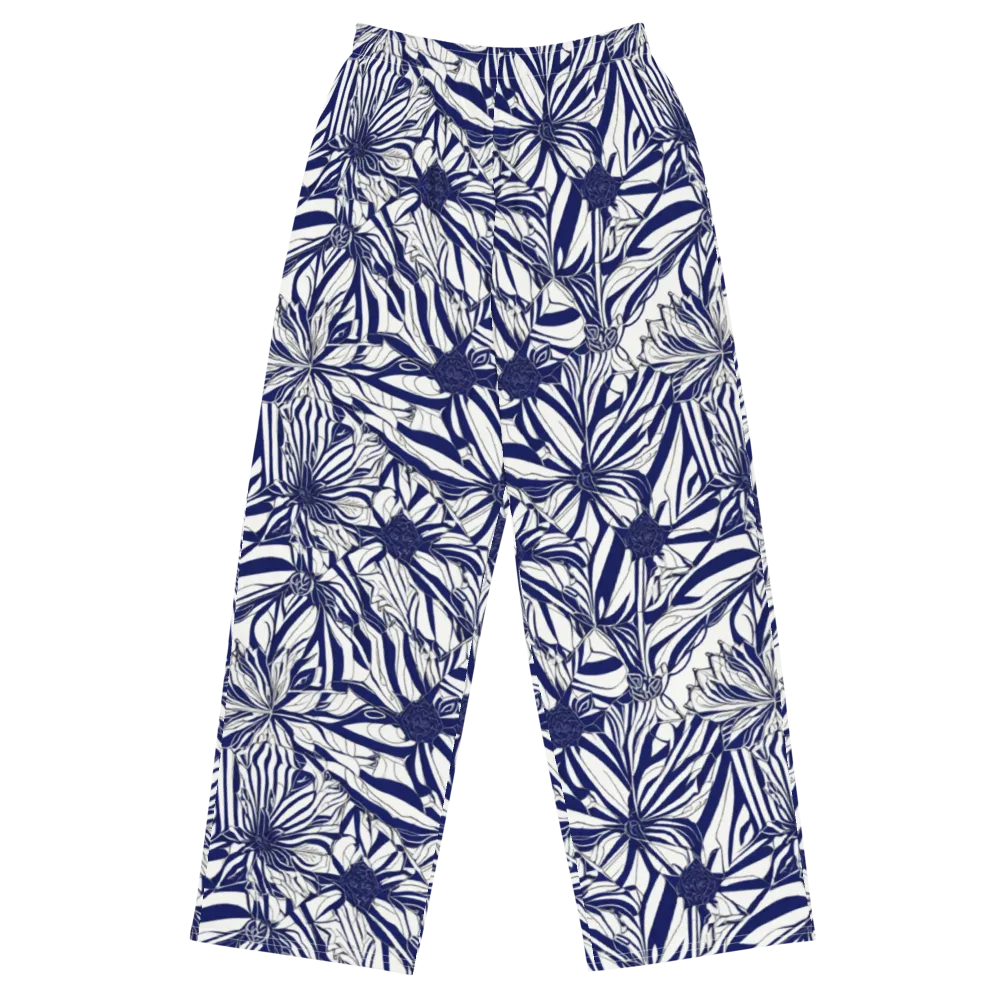 Navy Botanica on Wide-Leg Pants — Front