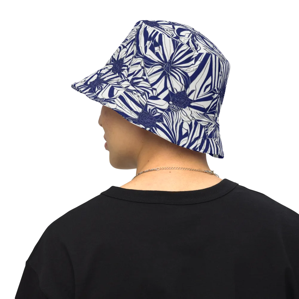 Navy Botanica on Reversible Bucket Hat — Back Inside