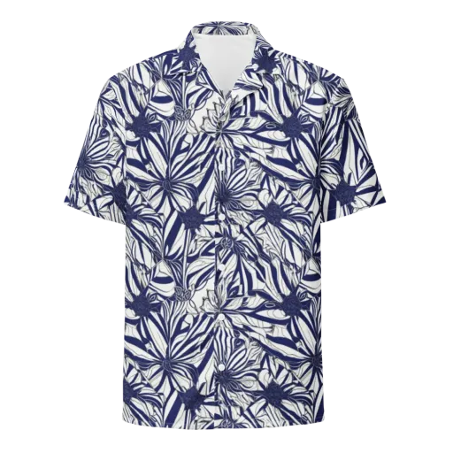 Navy Botanica on a Button Shirt