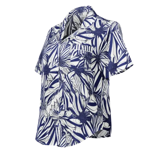 Navy Botanica on a Women's Short Sleeve Pajama Top