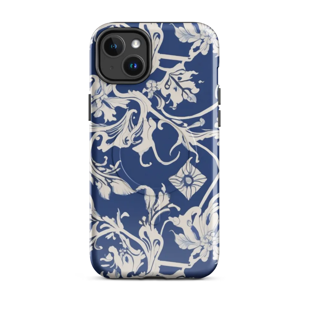 Blue Garden Scroll on MagSafe Tough Case for iPhone® — Front