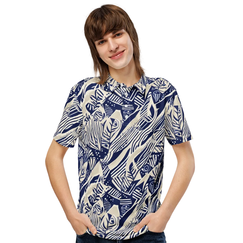 Indigo Jungle on Men's Slim Fit Polo Shirt — Front