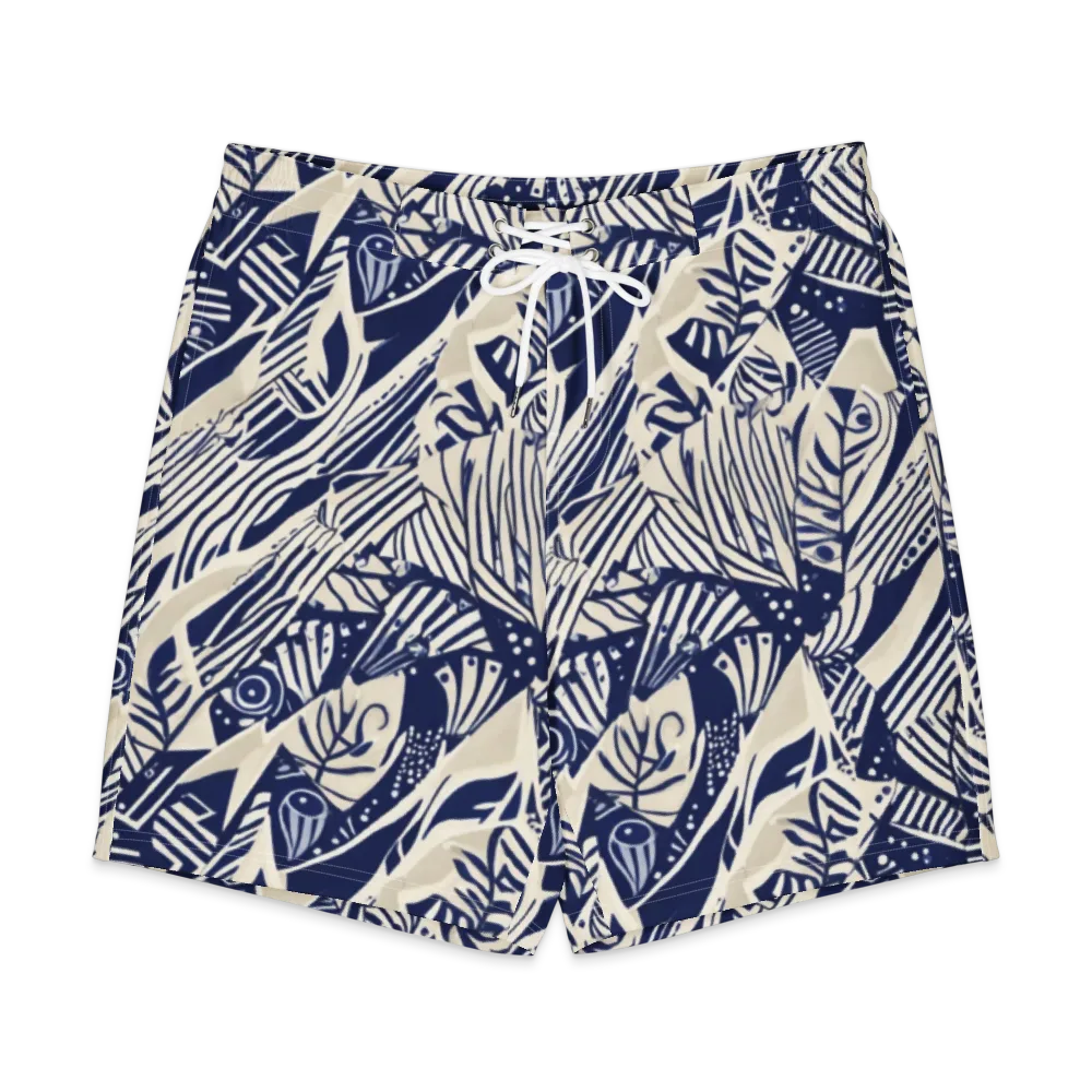 Indigo Jungle on Men's Board Shorts — Front