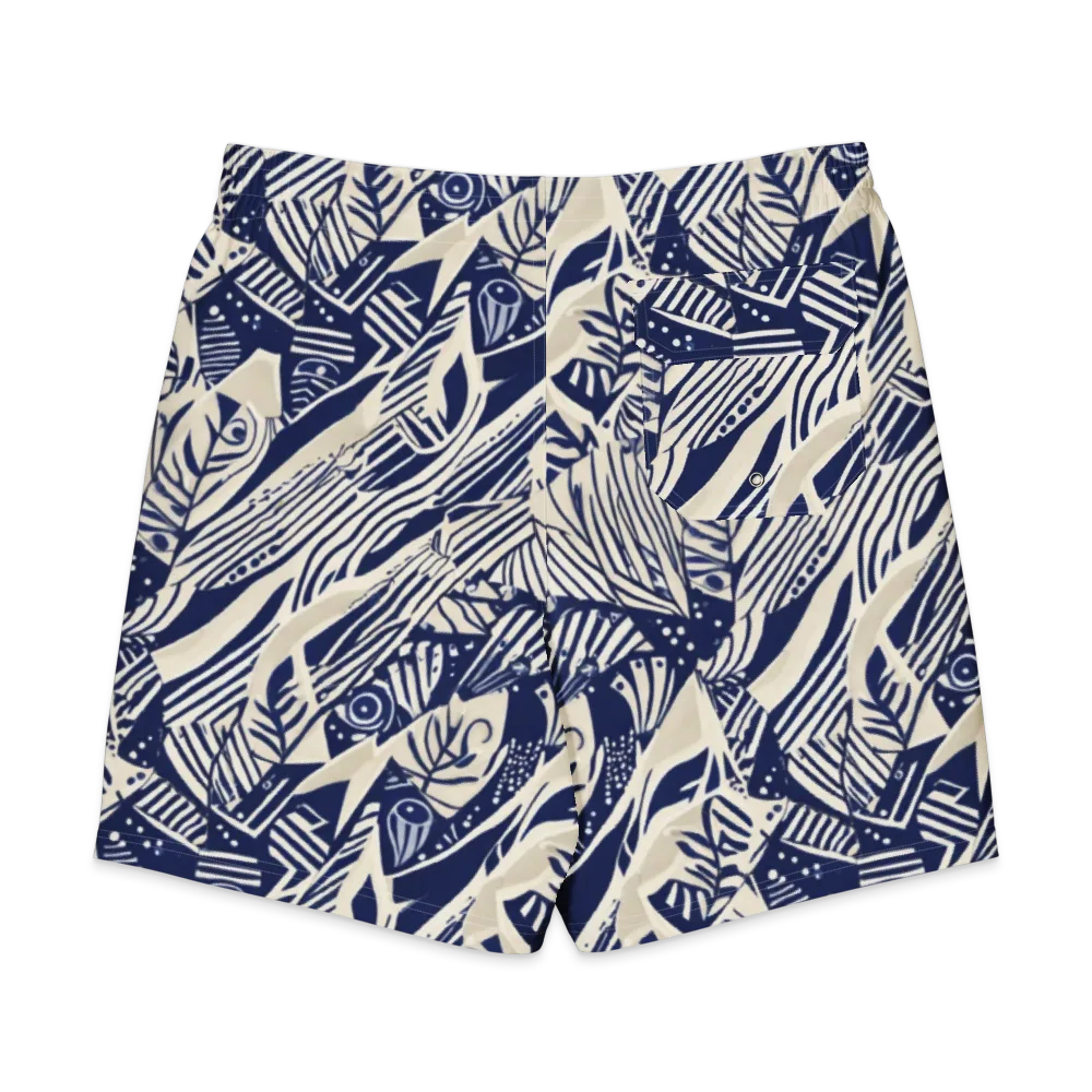 Indigo Jungle on Men's Board Shorts — Back