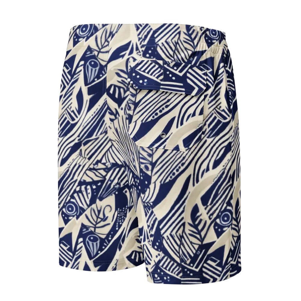 Indigo Jungle on Men's Board Shorts — Back