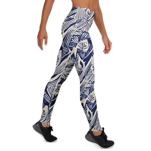 Indigo Jungle on a Yoga Leggings